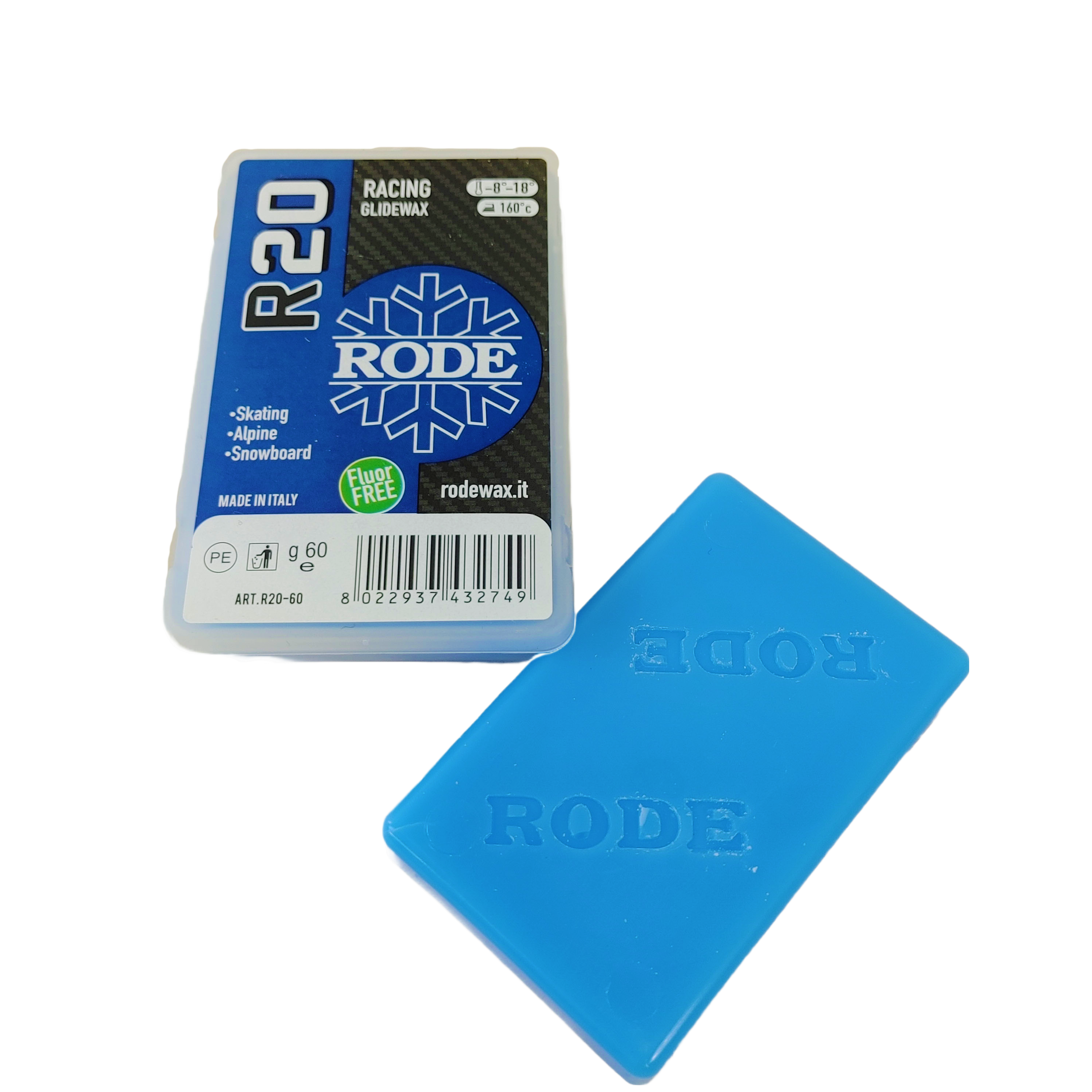 A product picture of the Rode R20 Racing Glider Blue Melt Wax