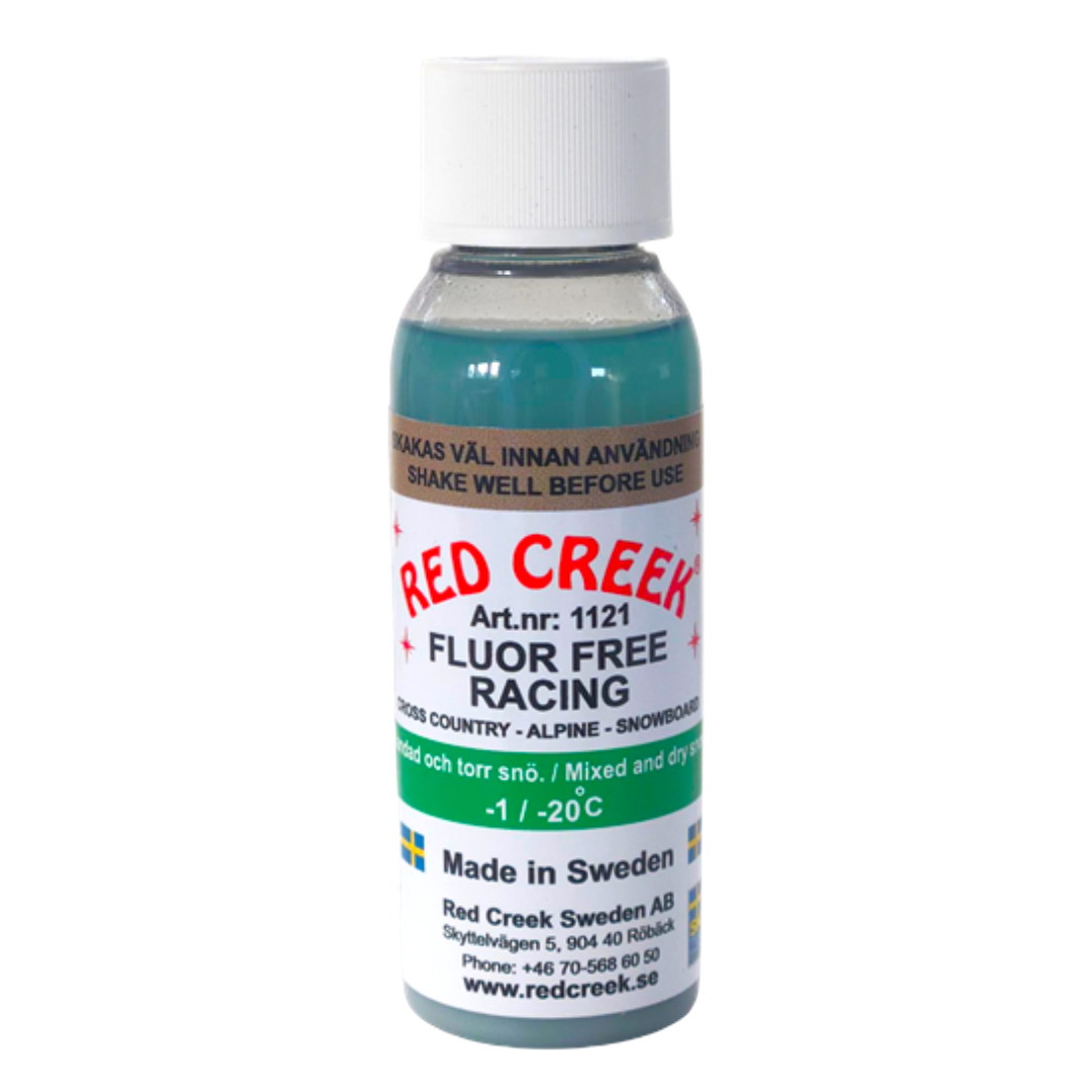 A product picture of the Red Creek Fluoro-Free Racing Green Liquid Glide Wax (-1C/-20C) | 90ml