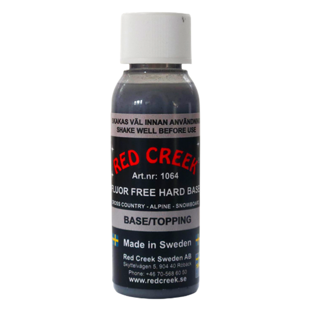 A product picture of the Red Creek Fluoro-Free Racing Hard Base, Icy Snow Liquid Glide Wax