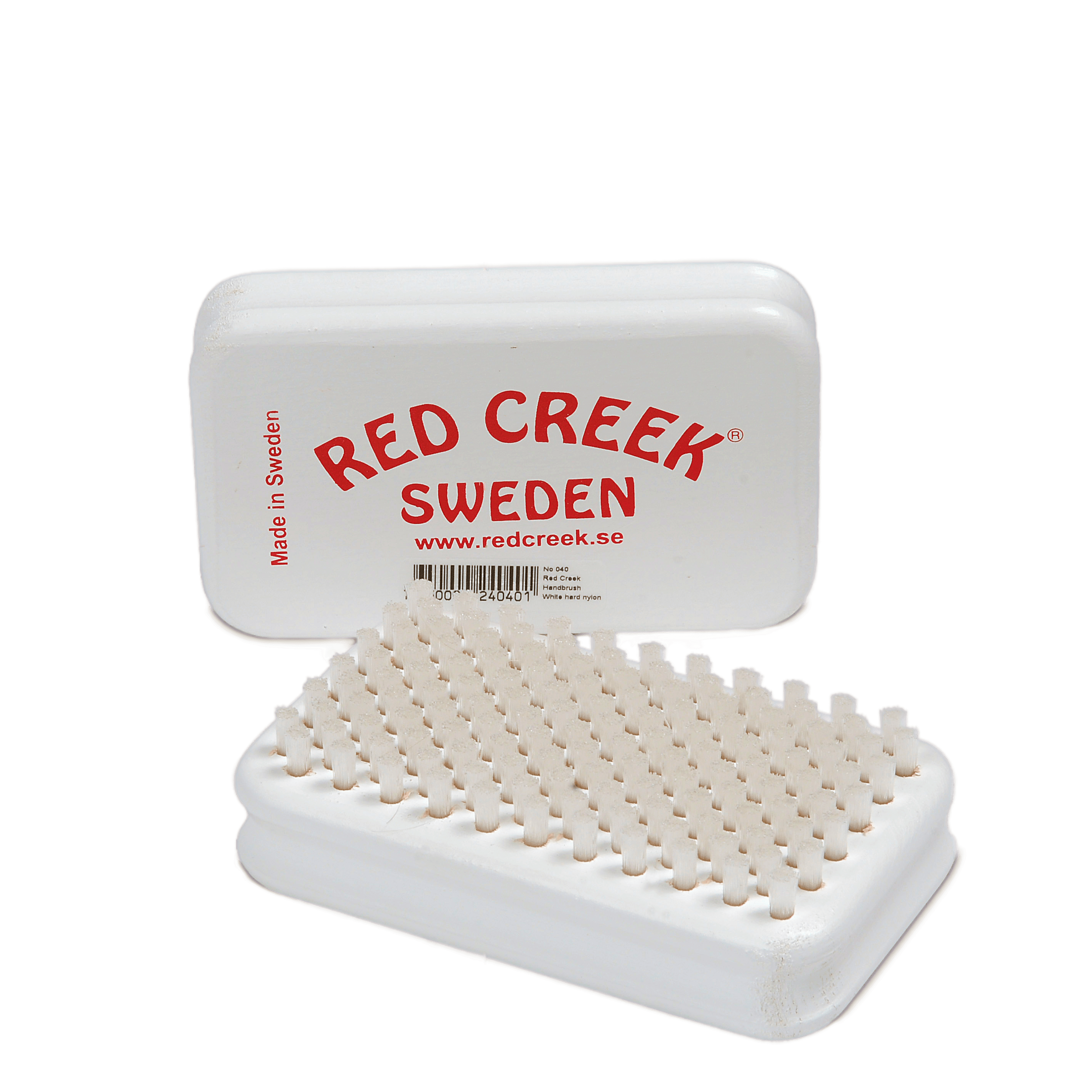 A product picture of the Red Creek Hard White 6mm Nylon Hand Brush