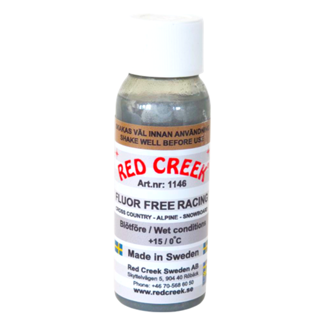A product picture of the Red Creek Fluoro-Free Racing Silver Wet and Dry Snow Liquid Glide Wax (15C/1C) | 90ml