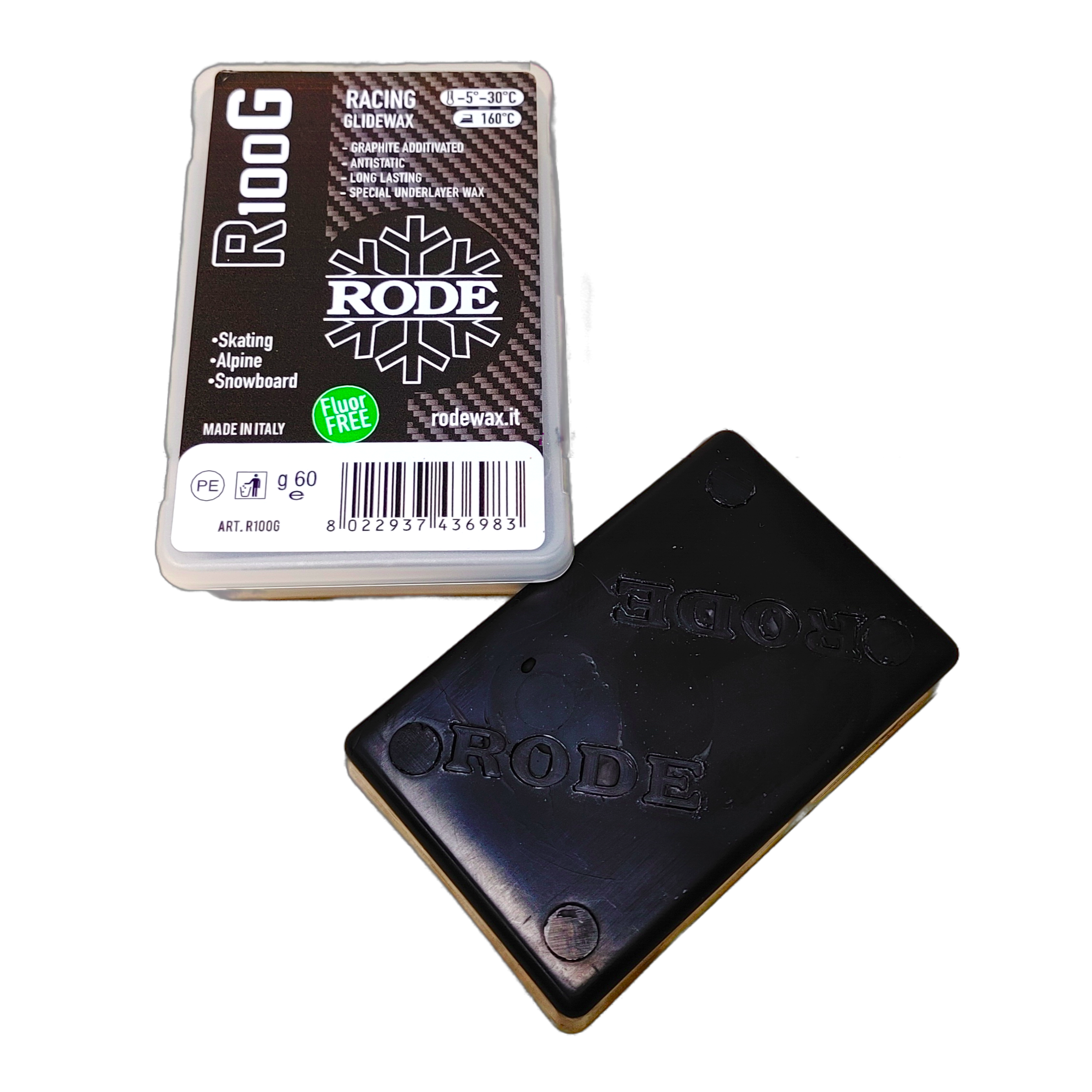 A product picture of the Rode R100G RACING GLIDER GRAFITE MELT WAX (-5C/-30C)