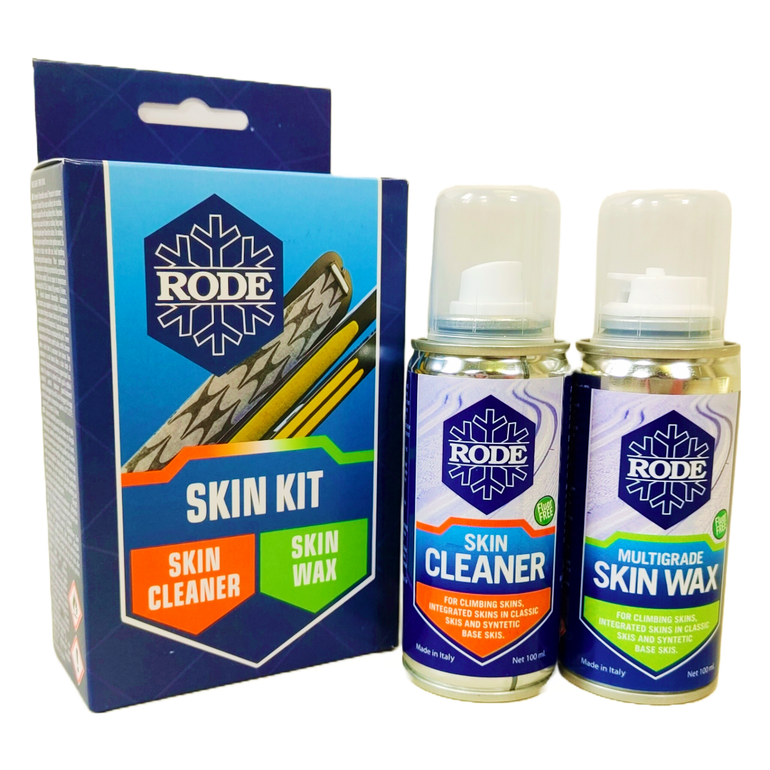 A product picture of the Skin Ski Maintenance Kit – Anti-Ice Skin Wax & Skin Cleaner for Nordic Skin Skis and BC Climbing Skins